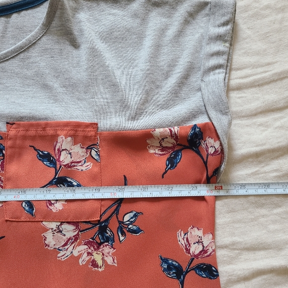 Rewind Women's Pink Boho Floral Roll-up Sleeves Lightweight Top - Picture 11 of 12